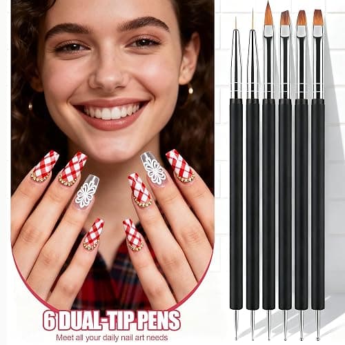 Artdone Nail Striping Tape Lines Kit With Nail Art Pens Liner Brushes | Dotting Tools For Gel Polish Small Detail Drawing Design Paint thumbnail 3