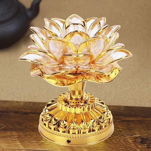OUKENS Lotus Flower Lamp,Buddhist Lamp, 110-240v Us Plug Buddha Light Led Lotus 7 Colorful Golden Buddha Night Light Buddhism Faith Supplies(1Pcs) thumbnail 9