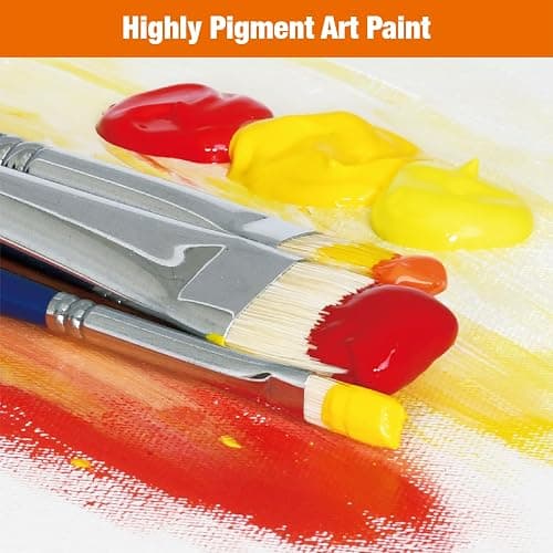 Artbreezing Acrylic Paint Set,48 Colors 0.74 oz/22ml Tubes,Highly Pigment Art Paints for Canvas,Wood,Fabric,Paper, Giftable Choice for Artists,Beginner to Pro (48 Colors) thumbnail 5