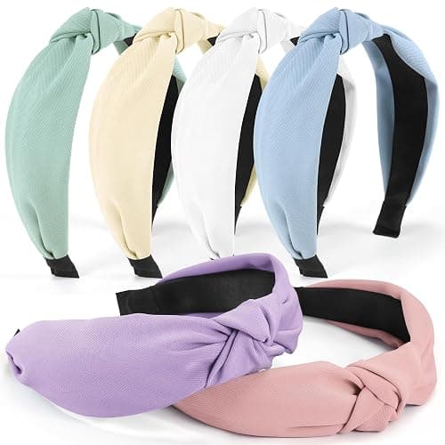 DiyJibb Headbands for Women Girls - 6PCS Stylish Top Knotted Headbands - Knotted Headband for Women - Head Bands Wide Hairband Hair Accessories - Image 1