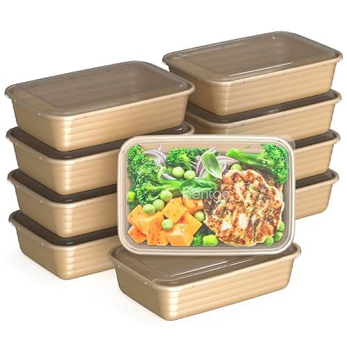 Bentgo Prep - 20-Piece 1-Compartment Reusable Meal Prep Containers with Lids, PFAS & BPA Free Materials, Durable, Microwave, Freezer, & Dishwasher Safe To Go Food Storage (Gold) - Image 1