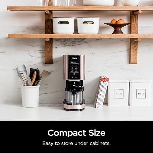Ninja NC301 CREAMi Ice Cream Maker, for Gelato, Mix-ins, Milkshakes, Sorbet, Smoothie Bowls & More, 7 One-Touch Programs, with (2) Pint Containers & Lids, Compact Size, Perfect for Kids, Rose Gold thumbnail 12