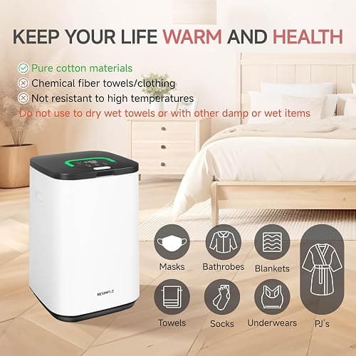 RESIMPLE Upgraded Towel Warmer for Bathroom, 23L Large Hot Towel Warmers Bucket with LED Display, 3 Heating Modes, Up to 24 Hour Delay, Luxury Towel Heater for Oversize Bathrobes Blankets - Black thumbnail 7