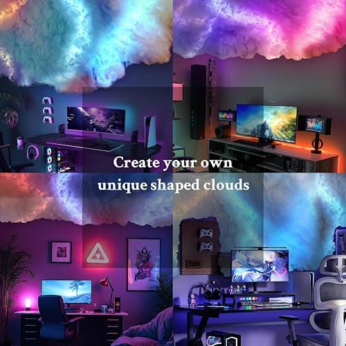 fusehome Cloud Light, Thundercloud LED Light 3D Cotton Lightning Cloud Colorful Atmosphere DIY Creative Night Light For Gaming Room, Club, Bar, DJ Party,16 Feet thumbnail 4