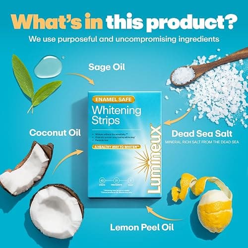 Lumineux Teeth Whitening Strips - 21 Treatments - Peroxide Free - Enamel Safe for Whiter Teeth - Whitening Without The Sensitivity - Dentist Formulated - Sensitivity thumbnail 4