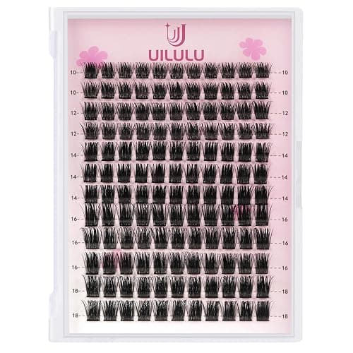 Uilulu Lash Clusters 10-18mm Natural Lashes Clusters D Curl False Eyelash Clusters DIY Eyelash Extensions Individual Cluster Lashes (U08 Lashes Only) - Image 1