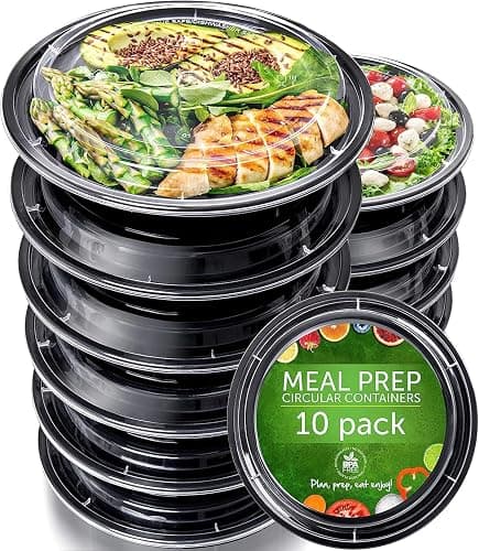 [10 Pack] Meal Prep Containers with Lids | Microwavable Dishwasher & Freezer Safe | Reusable Stackable Lunch Containers | 24oz | Bento Boxes | Food Storage Containers BPA Free - Image 1
