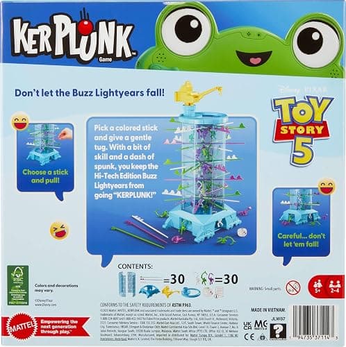 Mattel Games Kerplunk Disney and Pixar’s Toy Story 5 Kids & Family Game with Buzz Lightyears and Inspired by the Movie for 2 to 4 Players Ages 5+ thumbnail 5