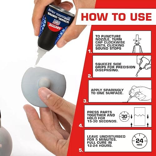 Loctite Super Glue Ultra Gel Control, Clear, 0.14 fl oz Bottle, 1 Pack - Superglue for Plastic, Wood, Metal, Crafts & Repair, Cyanoacrylate Adhesive Instant Glue, Quick Dry thumbnail 4