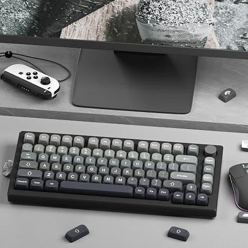 XVX PBT Keycaps-MOA Keycap, Custom Keyboard Keycaps 60 65 75 100 Percent, 5 Side Dye Sublimation, 132 Keys Keycap Set for Cherry Gateron MX Switches Keyboards, Gradient Gray thumbnail 6