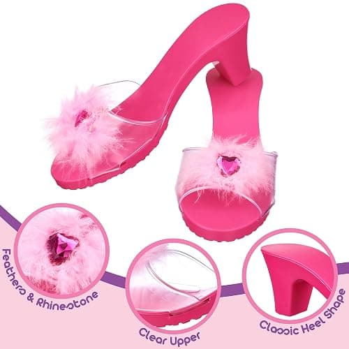 3-Pack Princess Shoe Set - Dress Up Royalty Kids Heels Slip On Shoes - Pastel Colored Princess Dress Up Shoes, Pretend Play High Heels For Kids - Fits Toddler Size 7-10 thumbnail 6