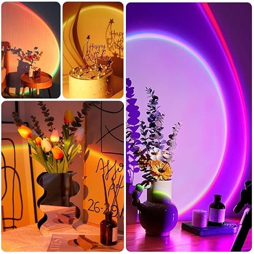 XEBKOR Sunset Projection Lamp with Remote/APP Control,Multi-Color LED Sunset Light Night Light,360 Degree Rotation Sunset Lamp for Photography/Party/Room Decor,Gifts for Christmas,Thanksgiving Day thumbnail 6