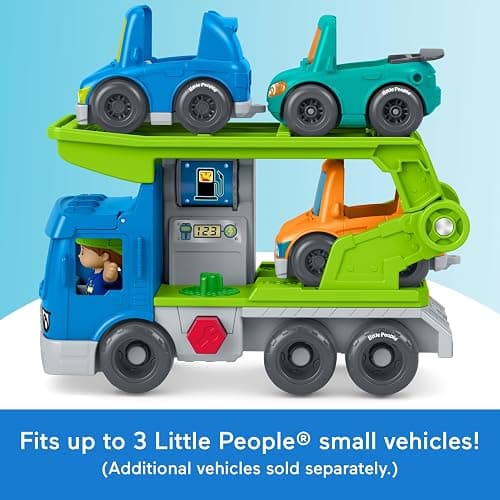 Fisher-Price Little People Load & Roll Hauler Playset | Toy Car Carrier, 3 Play Pieces, Mechanic Pretend Play, Toddlers & Preschool Kids Ages 1+ Years thumbnail 4