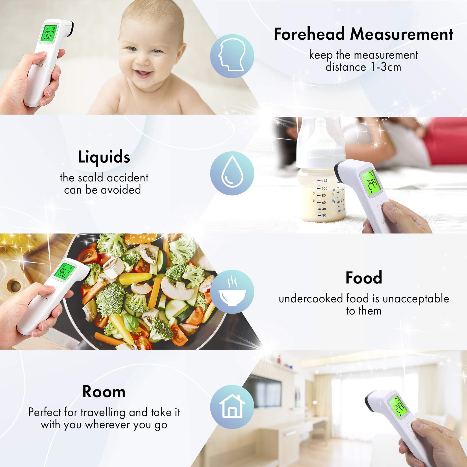 Digital Forehead Thermometer Non-Touch for Children, Baby, Parents Infrared Sensors for Fast Clinically Accurate Readings Less Than 1s, Detects Fever and High Temperature ARTG ID: 388490 thumbnail 2