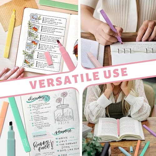 Piochoo Bible Highlighters,Aesthetic Cute Highlighters Bulk,8pcs Colorful Highlighter Markers No Bleed for Office School Supplies thumbnail 7