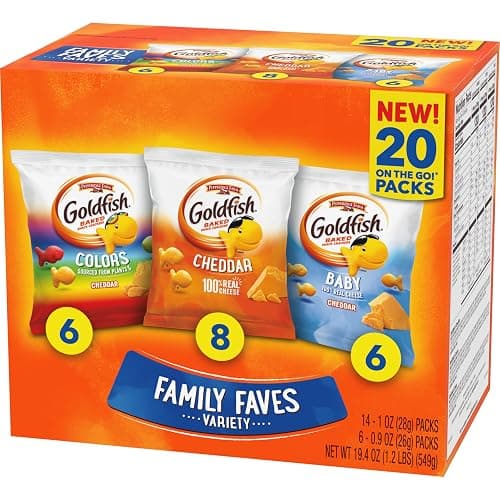 Goldfish Family Faves Crackers, Cheddar, Colors and Baby Crackers Snack Packs, 20-Ct Variety Pack (Pack of 2) thumbnail 9