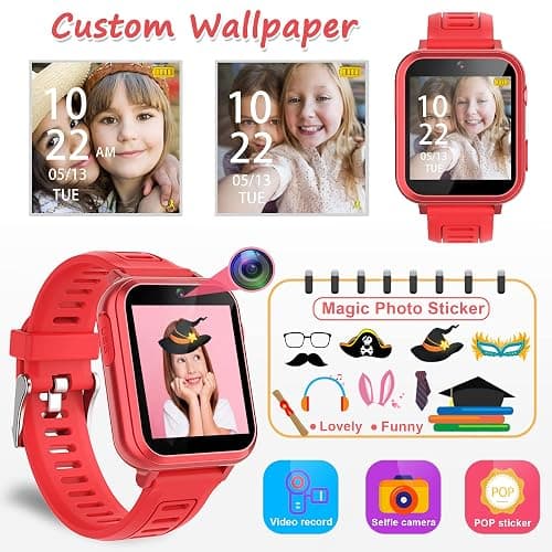 Wiszodet Smart Watch for Kids - Kids Smart Watch Girls Boys Gifts for 4-12 Years Old with 24 Games Camera Video Music Player Flashlight Alarm Clock Pedometer Birthday for Boys Girls Age 6 7 8 9 thumbnail 5
