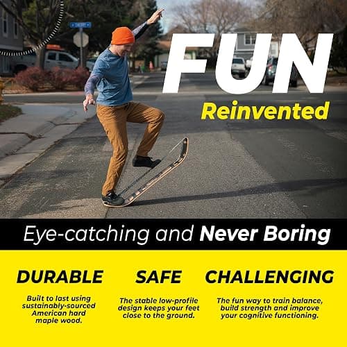 GIBBON SlackBoard - GiBoard Balance Board Kids & Adults - Slackline Balance Trainer - Slack Board Core Workout Equipment Home Gym Training - Standing Desk Exercise - Yoga, Agility, Pilates & More thumbnail 3