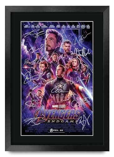 HWC Trading Avengers Endgame A3 Gerahmte Signiert Gedruckt Autogramme Bild Druck-Fotoanzeige Geschenk Für Marvel Captain America Ironman Thor Filmfans - Image 1