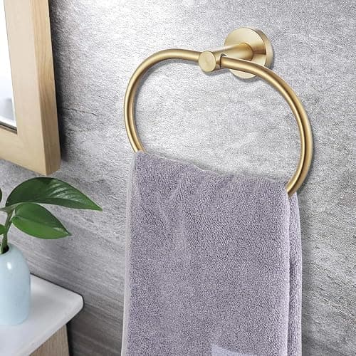 Brushed Gold Bathroom Accessories Set, 7 Pieces Gold Towel Bar Bathroom Hardware Set, 31.5 Inch Towel Racks for Bathroom, SUS304 Stainless Steel Bathroom Towel Holder Toilet Paper Holder Wall Mounted thumbnail 5