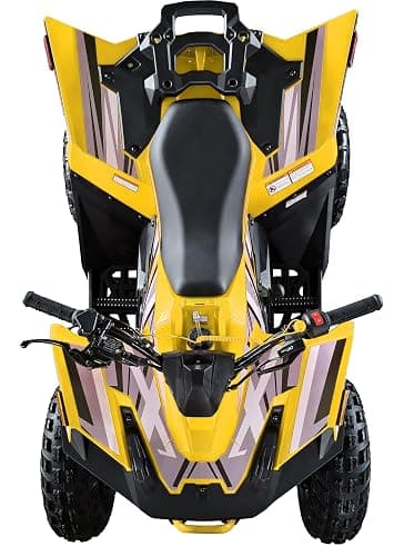 HHH Sporty 125E ATV 125cc ATV Quad for Youth Sports Utility Gas Power Sports ATV with Reverse Led Lights Big Tires 18/19 (Yellow) thumbnail 3