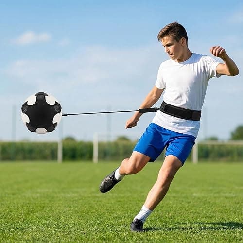 Soccer Training Equipment, Solo Soccer Kick Trainer with Reinforced Connection Points, Anti-Snap Practice Aid with Adjustable Waist Belt, Fits Ball Size 3 4 5, Multi-Sport Trainer for Soccerball thumbnail 3