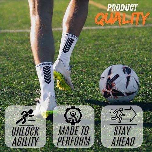 LACE|PRO Grip Socks for Football – Anti-Slip Silicone Traction Socks for Soccer, Running, Yoga, Pilates & Training – Unisex Performance Grip Socks thumbnail 5