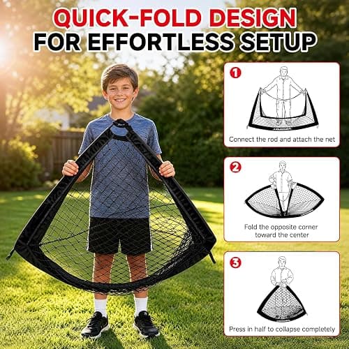 2 Pack 4x3 FT Kids Soccer Goals for Backyard, Portable Pop Up Soccer Goals | Kids Soccer Net with Targets, Carrying Bag & Ground Stakes, Soccer Training Equipment for Ages 3-12 Outdoor Games Gifts thumbnail 5