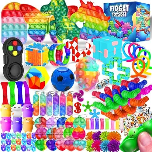 Fidget Toys, 120 Pack Party Favors for Kids 8-12 4-8, Sensory Toy for Autism Autistic Anxiety Children Boys Girls, Classroom Treasure Box Prizes Pinata Stocking Stuffers Gifts Carnival ADHD thumbnail 5