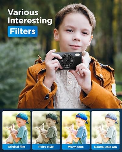64GB Digital Camera for Kids: 48MP Anti-Shake Camera Photography Vlogging Camera for YouTube 16X Digital Zoom Photo Filtration Continuous Shooting Self-Timer Autofocus Compact Camera thumbnail 4