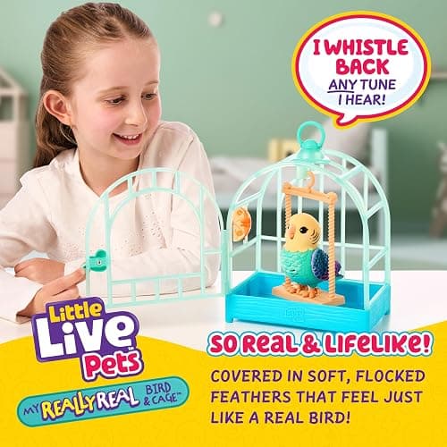 Little Live Pets My Really Real Talking Bird Toy & Cage - Indie, Interactive Voice Repeating Toy, 20+ Sounds & Reactions, Talking Toys for Kids 5-7 thumbnail 2