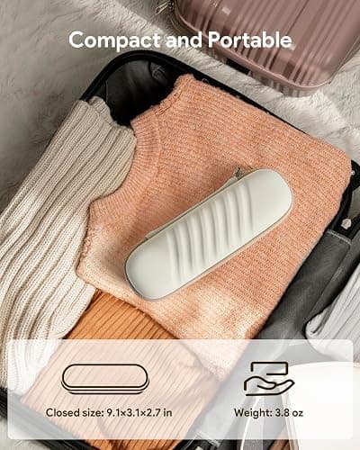 Electric Toothbrush Travel Case for Oral B/Oral-B Pro/Phlips Sonicare, Waterproof Portable Toothbrush Protective Storage Bag with Mesh Pocket & 2pcs Toothbrush Head Covers Protection (Beige) thumbnail 6