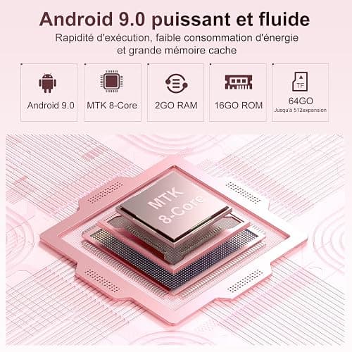 Lecteur MP3 avec Bluetooth et WiFi, Oilsky 80Go Lecteur de Musique Mp3 et Mp4, Lecteur à écran Tactile 4 Pouces 1080P, Lecteur Spotify Android (Rose) thumbnail 5