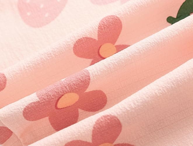 Hupohoi Big Girls Button Down Pajama Set 3pcs Short Sleeve Long Pants with Shorts Crepe Wrinkled Fabric Sleepwear Nighty thumbnail 7