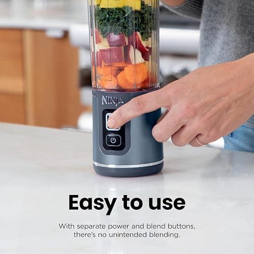 Ninja BC151BK Blast Portable Blender, Cordless, 18oz. Vessel, Personal Blender-for Shakes & Smoothies, BPA Free, Leakproof-Lid & Sip Spout, USB-C Rechargeable, Dishwasher Safe Parts, Black thumbnail 4