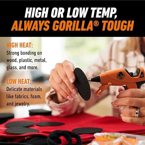 Gorilla Mini Hot Glue Gun Kit (Pack of 1 Mini Hot Glue Gun and 30 Sticks) - Dual Temp, Precision Nozzle, and Easy Squeeze Trigger thumbnail 3