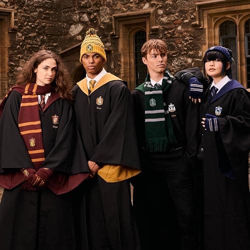 Harry Potter Knitted Crest Scarf - Embroidered House Badge - 66” x 7" - Soft Winter Knit Scarf - Wizarding World Accessory thumbnail 3