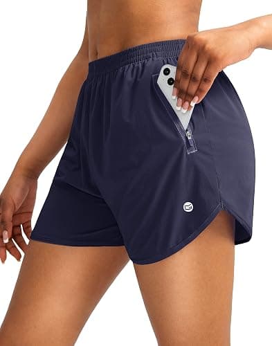 G Gradual Women's Running Shorts with Zipper Pockets Quick Dry Athletic Workout Gym 3" Shorts for Women with Comfy Liner - Image 1