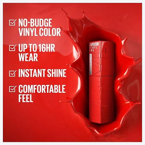 Maybelline Super Stay Vinyl Ink Longwear No-Budge Liquid Lipcolor Makeup, Highly Pigmented Color and Instant Shine, Royal, Deep Wine Red Lipstick, 0.14 fl oz, 1 Count thumbnail 2