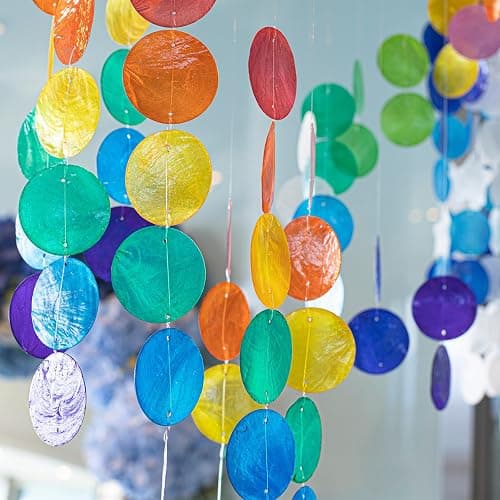 uxcell 120Pcs Capiz Shells 2" Round Natural Shells with 2 Holes for Seashell Wind Chimes Curtain Shell Garland DIY Craft Wedding Home Decoration, Pink thumbnail 6