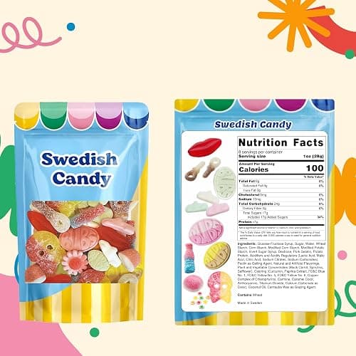 BUBS Swedish Candy – Sour & Sweet Pick and Mix – Assorted Scandinavian Gummy Candy, Soft and Chewy Texture, Bulk Bag – Made in Sweden thumbnail 2