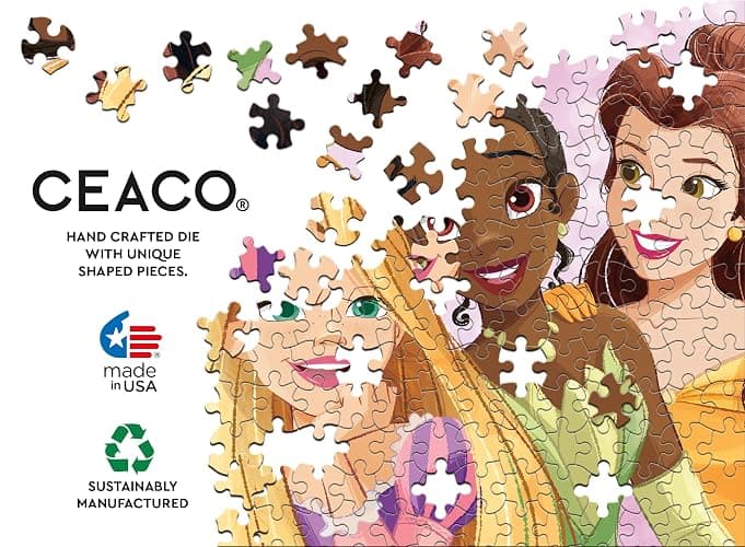 Ceaco - Disney Princess Collection - 5 Pack, 300-750 Piece Jigsaw Puzzles | Official Art, Made in USA, Recycled Board, Finished Size 21 x 15 in, Includes Poster, Frameable Art, Giftable thumbnail 9