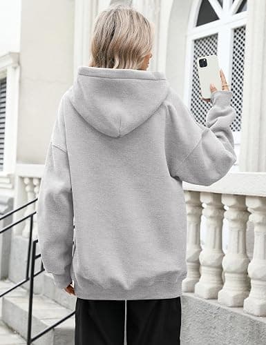 LOMON Hoodies for Women Oversized Sweatshirt Hooded Long Sleeve Casual Fleece Tops Pullover Sweater with Pocket thumbnail 5