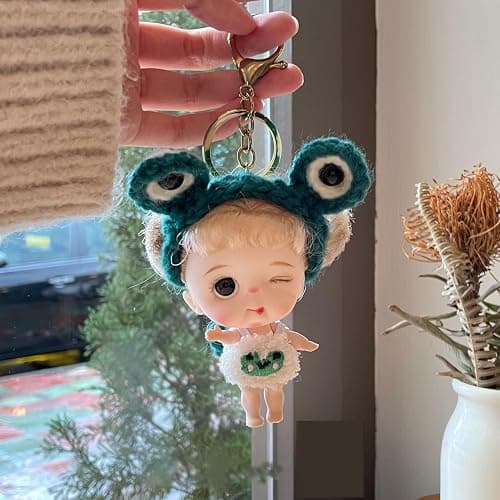 Perklzau 2pcs Cute Small Mini Keychain Dolls Blind Box Bag Charms,Suprise Birthday Gift for Girls,Mystery Box-Fukumaru Family Series thumbnail 6