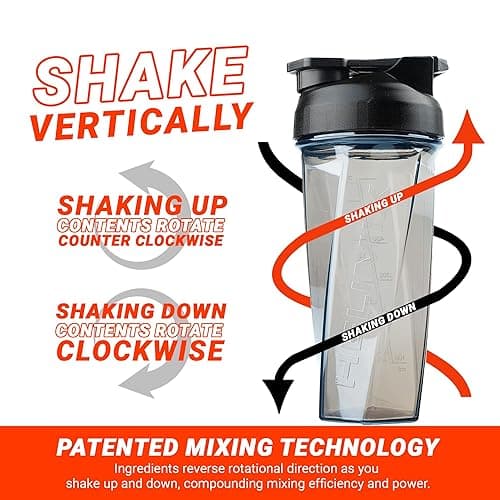 HELIMIX 2.0 Vortex Blender Shaker Bottle Holds upto 28oz | No Blending Ball or Whisk | USA Made | Portable Pre Workout Whey Protein Drink Shaker Cup | Mixes Cocktails Smoothies Shakes | Top Rack Safe thumbnail 5