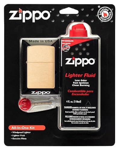 Zippo All-in-One Kit with Brushed Brass Windproof Lighter thumbnail 2