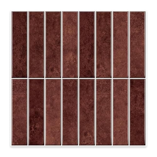 Alwayspon 10 Sheets 12" x12'' Retro Red 3D Vinyl Backsplash Tiles, Self-Adhesive Peel and Stick Wall Tile Stickers Stick on Subway Tiles for Kitchen Bathroom Wall thumbnail 9
