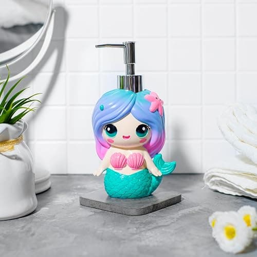 Mondeluna Mermaid Soap Dispenser, Cute Soap Dispenser, Mermaid Bathroom Decor, Hand Soap, Shampoo, Shower Gel Dispenser, Suitable for Bathrooms, Kitchen Countertops, Bathroom Accessories (Mermaid) thumbnail 5
