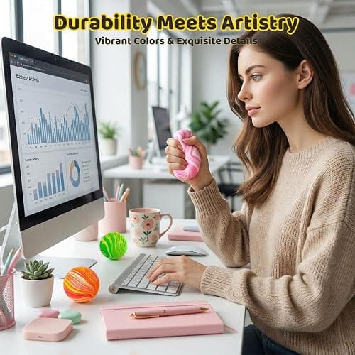 LOVESTOWN Squishy Stress Ball, 2.5" Assorted Colors Dough Fidget Toy | 3 Colors for Adult Stress Relief Hand, Exercise Increase Entertainment, Party Favors Birthday Gifts, Medium thumbnail 2