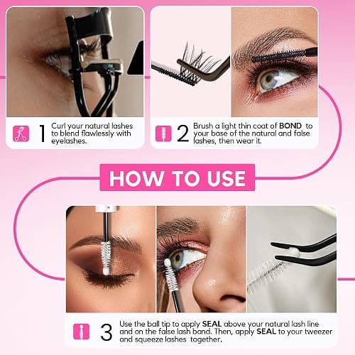 LA MAESII Lash Cluster Glue, Lash Bond and Seal for Eyelash Clusters, 10ml Bond and Seal, Waterproof, 2-in-1 Home Use, Strong Hold for 72H thumbnail 7